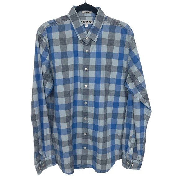 Express Extra Slim Fit Long Sleeve Button Down Mens XL - Picture 1 of 5